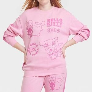 NWT Hello Kitty And Friends Two-Tone Graphic Sweatshirt Pink Size X Large